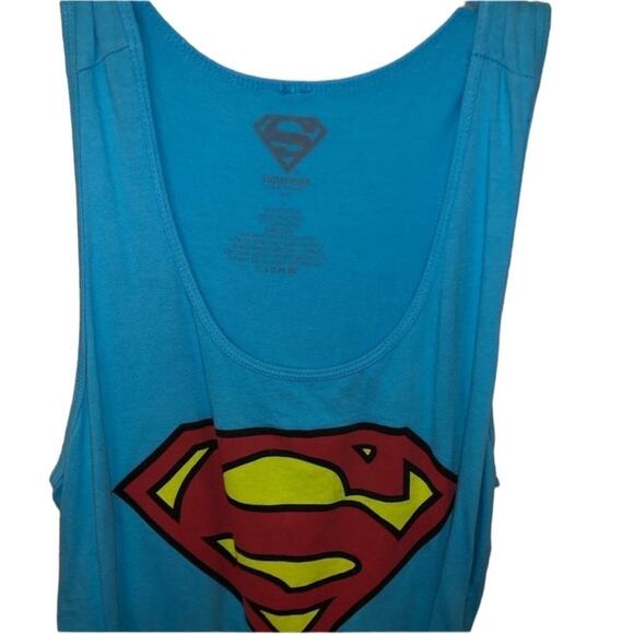 Superman Aqua Blue Tank Top - Size Large - Picture 2 of 3